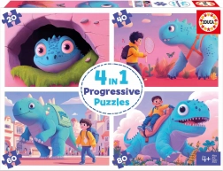Educa Puzzle Přátelští dinosauři 4v1