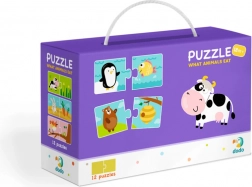 DODO puzzle Co jedí zvířátka? 12×2 dílky
