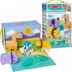 Dřevěná stavebnice safari zvířátka 34 dílů MELISSA & DOUG