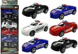 Sada policejních autíček se setrvačníkem 6 ks