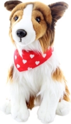 Plyšová hračka Dlouhosrstá Kolie se šátkem