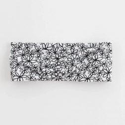 Kojenecká bavlněná čelenka NEW BABY Be Happy s květinovým vzorem