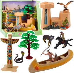 Indiánská Sada s Kajakem a Totemem