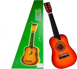 Dětská dřevěná klasická kytara s trsátkem 60 cm – červená