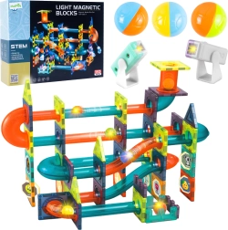 Magnetické 3D stavebnice se světlem, 110 dílů