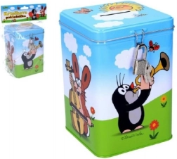 Pokladnička KRTEK plechová se zámkem 11 × 15 cm