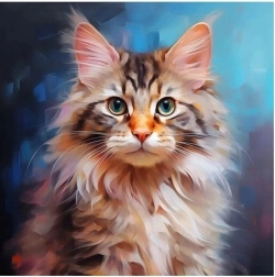 Diamentová mozaika - Portrét kočky