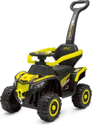 Dětské elektrické odrážedlo s vodicí tyčí žluté Baby Mix Ruggy