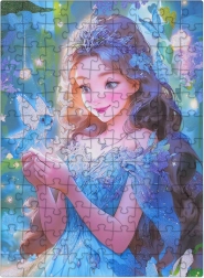 Puzzle Modrá víla se třpytkami, 100 dílků