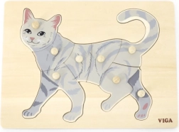 Dřevěné puzzle s úchytkami kočka VIGA montessori
