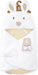 doudou plyšová bílá dečka s kapucí Happy Wild 70 cm