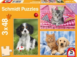 Puzzle moje oblíbená zvířátka 3x48 dílků