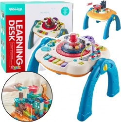 Interaktivní vzdělávací stůl 2v1 s deskou na kostky Modrý