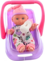 Panenka miminko v autosedačce 22 cm s lahvičkou