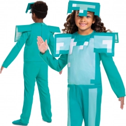 kostým minecraft diamanotvé brnění pro děti 127–136 cm (7–8 let)