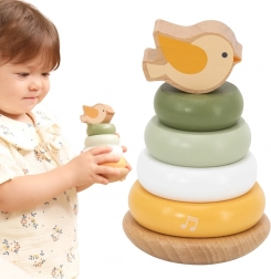 dřevěná vzdělávací pyramida s ptáčkem VIGA PolarB