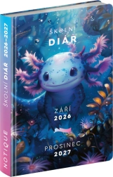 Školní diář Axolotl září 2026 – prosinec 2027, 9,8 × 14,5 cm