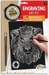 stříbrný škrabací obrázek lev GRAFIX
