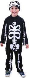 Dětský kostým kostlivec s čepicí M