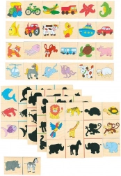 Dřevěné puzzle najdi stín