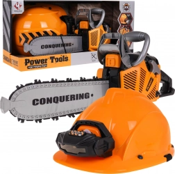 Elektrická motorová pila s přilbou