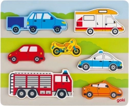 Dřevěná vkládačka dopravní prostředky Goki
