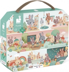 Janod puzzle v kufříku Můj den – 24 dílků