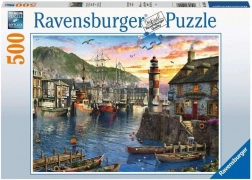 Ravensburger puzzle východ slunce v přístavu – 500 dílků