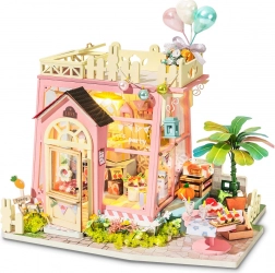 Miniaturní domeček ROBOTIME Holiday Party Time – DIY stavebnice s LED