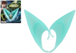 Elfí uši z latexu 12 cm – tyrkysové, doplněk na karneval