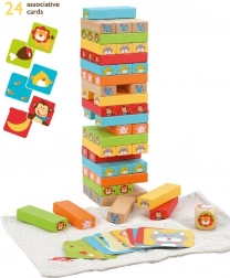 Lucy & Leo dřevěná věž Hádej, kdo – zvířecí Jenga hra pro děti