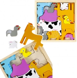 Dřevěné puzzle Zvířátka