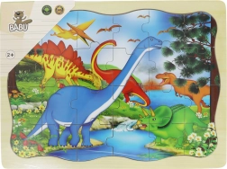 Babu dřevěné puzzle dinosauři 24 dílků