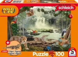 Puzzle SCHLEICH v deštném pralese 100 dílků s figurkou