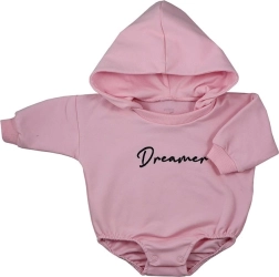 Kojenecké baggy body s kapucí Koala Dreamer – růžové