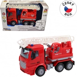 Hasičské auto s plošinou na setrvačník 16 cm
