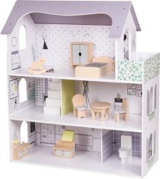 Dřevěný domeček pro panenky rose montessori baby mix