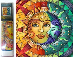 Diamantové malování 7D Měsíc a Slunce 30x30 cm