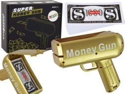zlatá pistole na peníze MONEY GUN – střílející bankovky