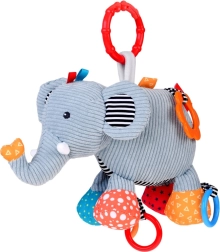 Roztomilý sloník závěsný na kočárek s chrastítkem pro miminka