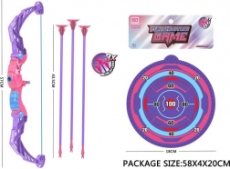 Dětský luk se šípy a terčem, fialový, 57 cm