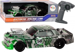RC auto 1:16 se 2,4G, gumová kola pro drift – zelené