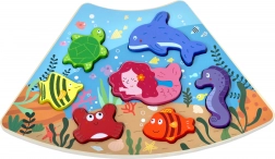 Dřevěné vkládací puzzle Podvodní svět – propojitelné