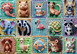 trefl puzzle premium plus háčkovaná zvířátka 1000 dílků