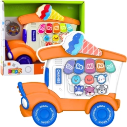 Edukativní dětské elektrické pianinko Lodziarnia – oranžové