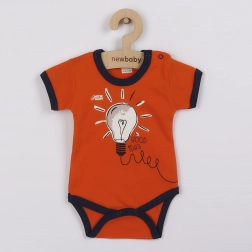 Kojenecké bavlněné body s krátkým rukávem NEW BABY Happy Bulbs