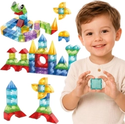 Woopie magnetické stavební kostky 3D vzdělávací sada 63 dílů