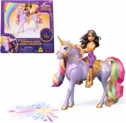 Sophia a Wildstar z Akademie jednorožců s magickým světlem