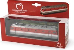 Kovová Lokomotiva Červená a Šedá 17 cm