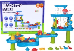 Velký interaktivní vodní stolek na písek s formičkami a mlýnky